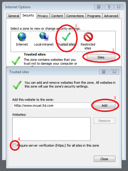 trusted sites window